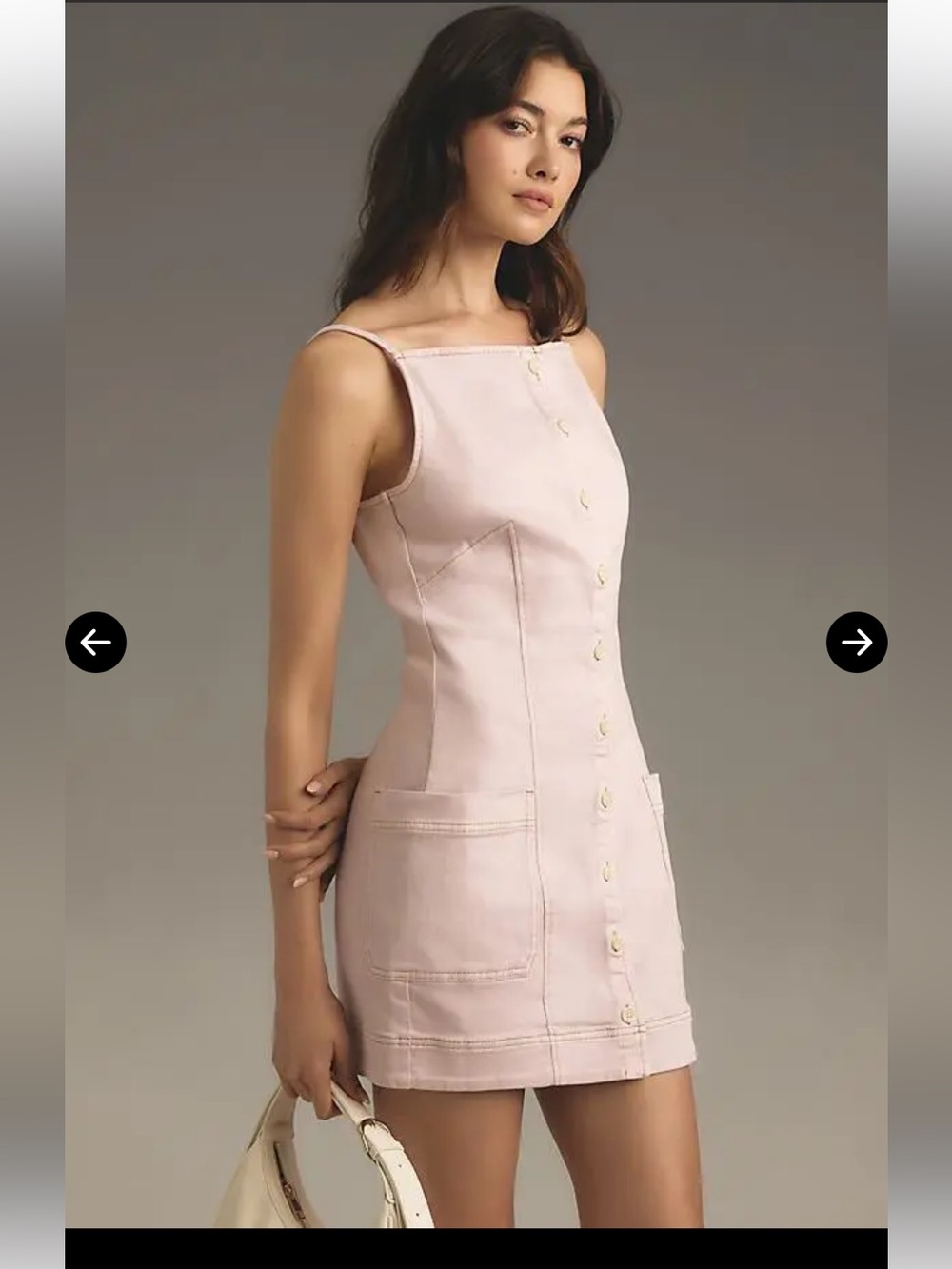NWT Anthropologie Maeve high square neck button front mini dress size S Lilac